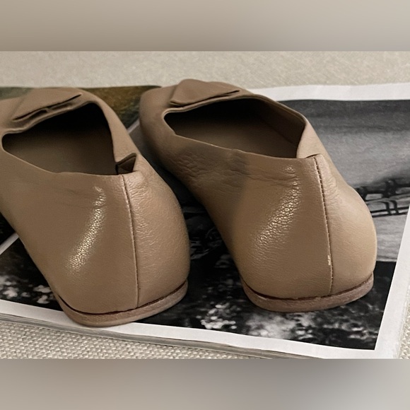 Jil Sander Square Toe Leather Ballet Flats In Tan Size 36 (US 6) - Picture 3 of 13